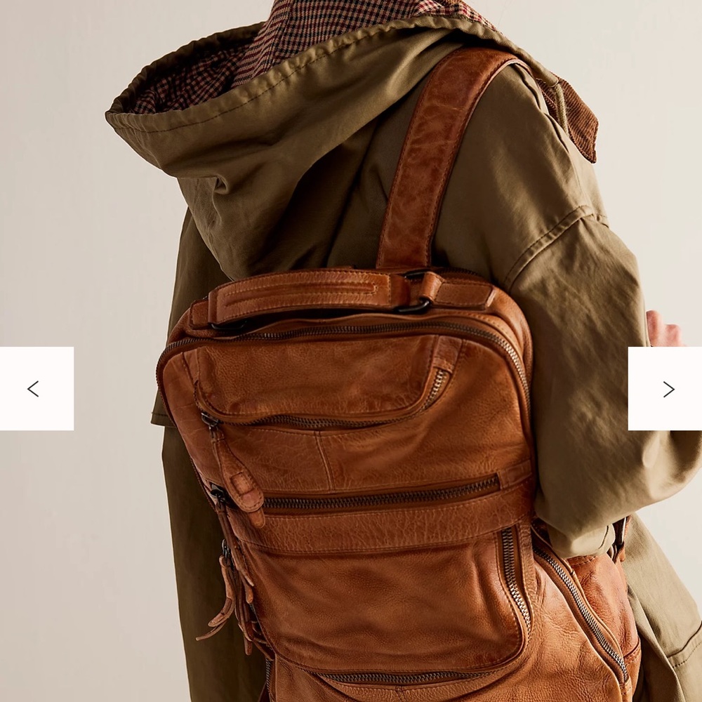 Free People Tan Leather Backpack - Picture 8 of 8